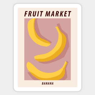 Fruit market print, Banana, Posters aesthetic, Cottagecore decor, Exhibition poster, Tropical, Food art Sticker